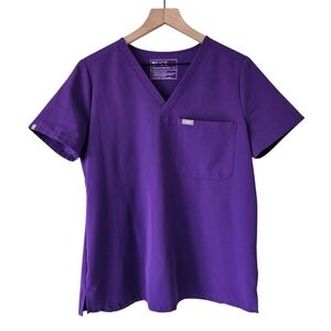 Figs Purple Catarina Scrub Top In Digital Grape